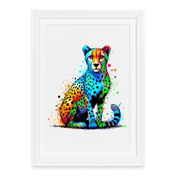 Guépard - Affiche encadrée (27 × 37 cm) - blanc - Devant