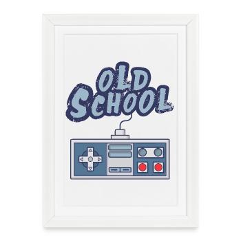 Old school - Framed poster (27 × 37 cm) - white - Front