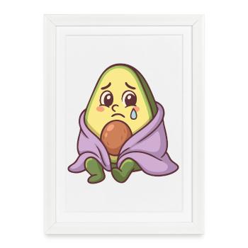 Avocat triste - Affiche encadrée (27 × 37 cm) - blanc - Devant