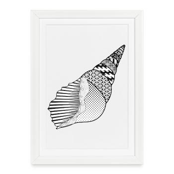 Sea Snail with Artistic Style Patterns - Framed poster (27 × 37 cm) - white - Front