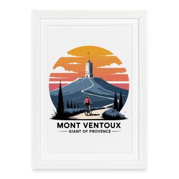 Tour de Provence à Vélo - Affiche encadrée (27 × 37 cm) - blanc - Devant