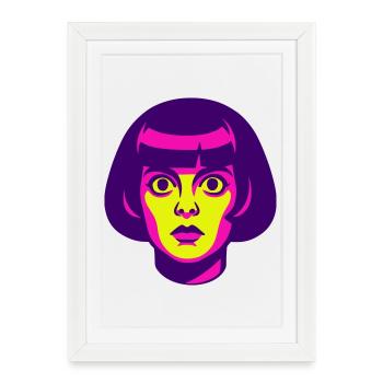 Hypno Beauté Années 60 - Affiche encadrée (27 × 37 cm) - blanc - Devant