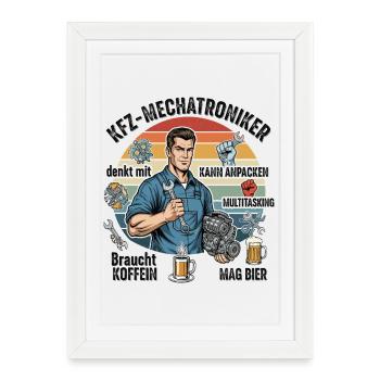 The automotive mechatronics technician - Framed poster (27 × 37 cm) - white - Front