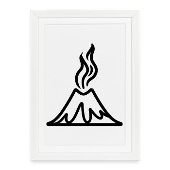 Volcan - Affiche encadrée (27 × 37 cm) - blanc - Devant