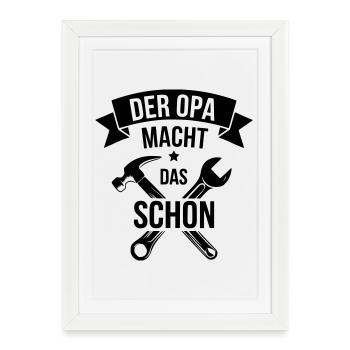 Cadeau de grand-père Outil de bricolage de réparation de grand-père - Affiche encadrée (27 × 37 cm) - blanc - Devant