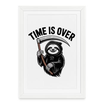 Grim Reaper Sloth - Framed poster (27 × 37 cm) - white - Front
