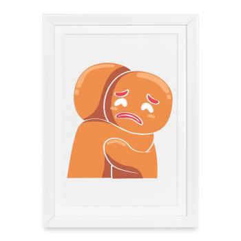 Christmas gingerbread gingerbread man - Framed poster (27 × 37 cm) - white - Front