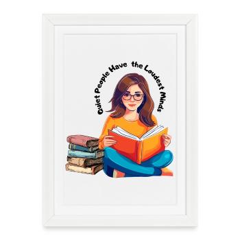 Des gens calmes, des esprits forts – des livres et de la lecture - Affiche encadrée (27 × 37 cm) - blanc - Devant