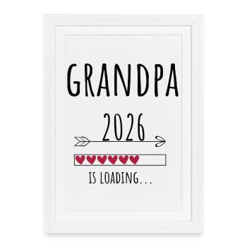 Papy en devenir 2026 Cadeau Grossesse - Affiche encadrée (27 × 37 cm) - blanc - Devant