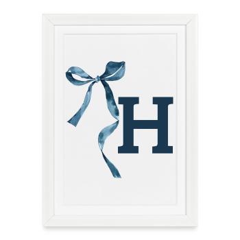 Monogramme h idée cadeau  - Affiche encadrée (27 × 37 cm) - blanc - Devant