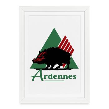 logo emblématique du département des Ardennes - Affiche encadrée (27 × 37 cm) - blanc - Devant