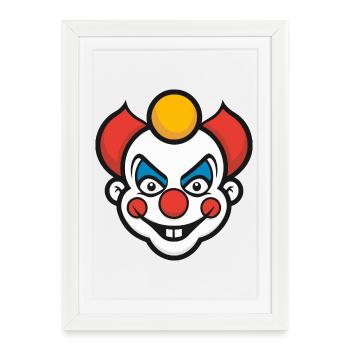 Clown Halloween - Framed poster (27 × 37 cm) - white - Front
