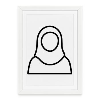 femme musulmane - Affiche encadrée (27 × 37 cm) - blanc - Devant