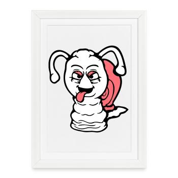 snail naughty tongue sticking out nasty small cool - Framed poster (27 × 37 cm) - white - Front