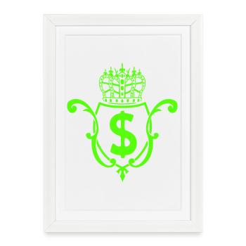 Crown Dollar Emblem - Framed poster (27 × 37 cm) - white - Front
