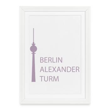 Drôle de tour de télévision de Berlin Parodie Minimal - Affiche encadrée (27 × 37 cm) - blanc - Devant