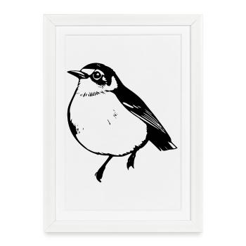 Bird Black Black Bird - Framed poster (27 × 37 cm) - white - Front