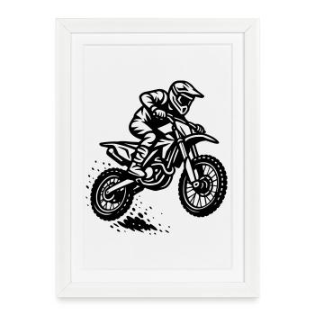 motocross design - Framed poster (27 × 37 cm) - white - Front