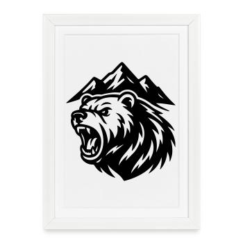 Mountain Bear - Framed poster (27 × 37 cm) - white - Front