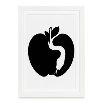 Snake & Apple - Framed poster (27 × 37 cm) - white - Front