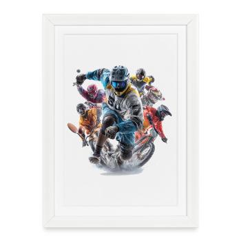 Motocross Hurricane : Divers défilés de Spoerarten - Affiche encadrée (27 × 37 cm) - blanc - Devant