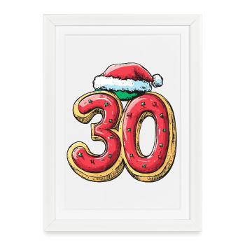 30 Number Biscuit Christmas - Framed poster (27 × 37 cm) - white - Front