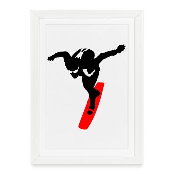 Surfer sur le ciel - Affiche encadrée (27 × 37 cm) - blanc - Devant