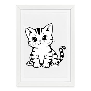 Cat Kitten Cat Shirt Cat T-shirt Gift - Framed poster (27 × 37 cm) - white - Front