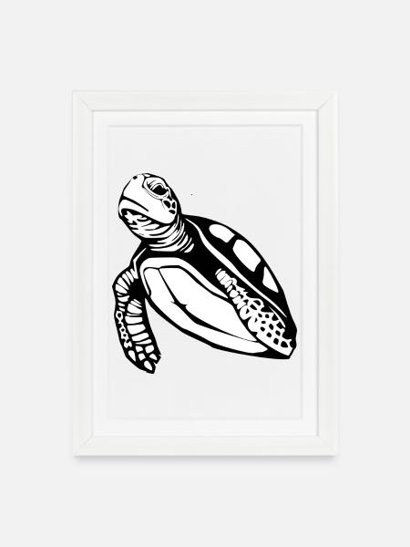 Turtle Turtles T-shirt Gift - Framed poster (27 × 37 cm) - white