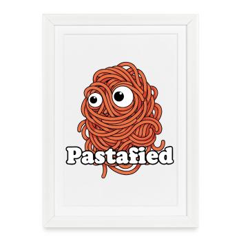 Monstre de nouilles pastatiques - Affiche encadrée (27 × 37 cm) - blanc - Devant
