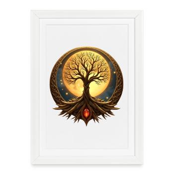 Lunar Tree of Life - Framed poster (27 × 37 cm) - white - Front