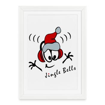DJ de chants de Noël - Affiche encadrée (27 × 37 cm) - blanc - Devant