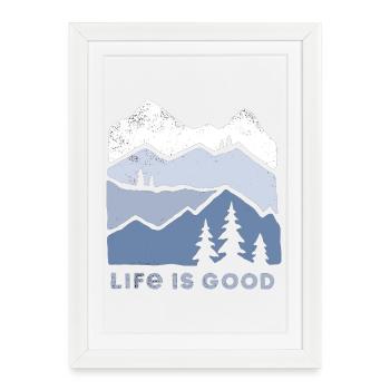 Paysage montagneux joie de vivre - Affiche encadrée (27 × 37 cm) - blanc - Devant