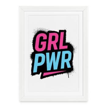 GIRL POWER - let's talk - Framed poster (27 × 37 cm) - white - Front