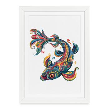 Motif de tourbillon en couleur - Affiche encadrée (27 × 37 cm) - blanc - Devant