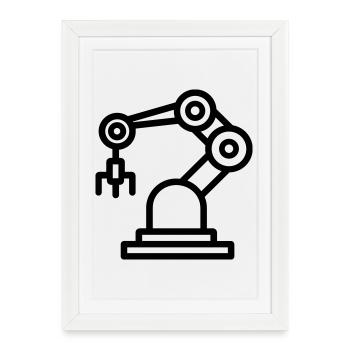 robotic arm - Framed poster (27 × 37 cm) - white - Front
