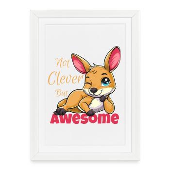 Pas malin mais super kangourou - Affiche encadrée (27 × 37 cm) - blanc - Devant