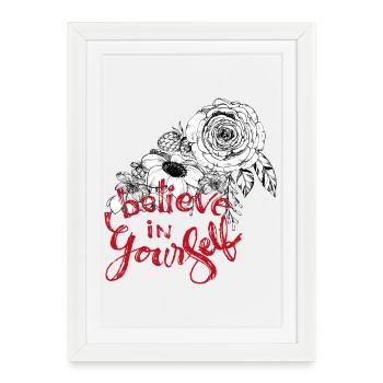 Croyez en vous - Affiche encadrée (27 × 37 cm) - blanc - Devant