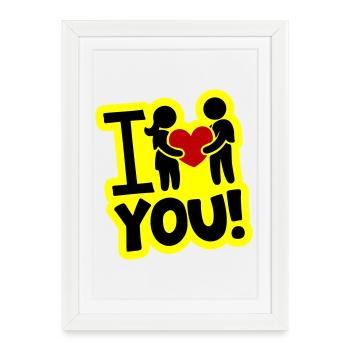 I love you proof of love - Framed poster (27 × 37 cm) - white - Front