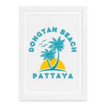 Lever du soleil de la plage de Dongtan Pattaya - Affiche encadrée (27 × 37 cm) - blanc - Devant