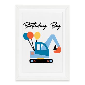 Light excavator - Framed poster (27 × 37 cm) - white - Front