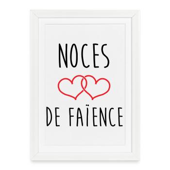 earthenware wedding 9 years of marriage - Framed poster (27 × 37 cm) - white - Front