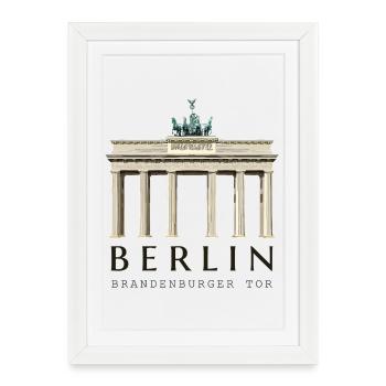 Berlin Brandenburg Gate hand-drawn - Framed poster (27 × 37 cm) - white - Front