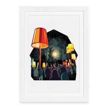 Festival Feeling Party Été - Affiche encadrée (27 × 37 cm) - blanc - Devant