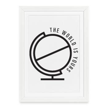 Le monde est à toi - Affiche encadrée (27 × 37 cm) - blanc - Devant