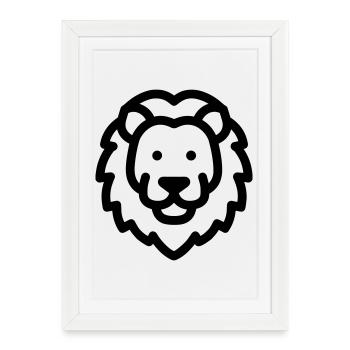 lion - Framed poster (27 × 37 cm) - white - Front