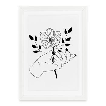 Flower in hand - Framed poster (27 × 37 cm) - white - Front