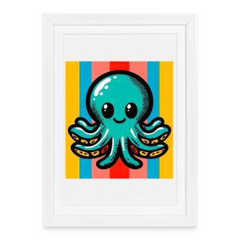 Octopus - Framed poster (27 × 37 cm) - white - Front