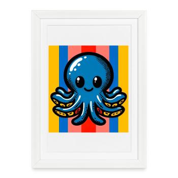 Octopus - Framed poster (27 × 37 cm) - white - Front