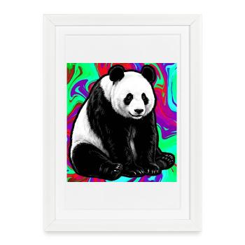 panda - Framed poster (27 × 37 cm) - white - Front